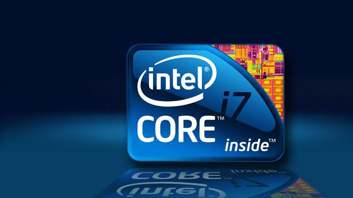 Intel Core i7 Processor On Blue Background